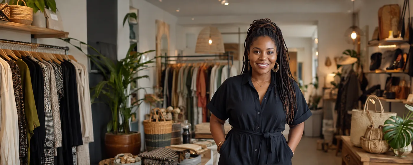 Jamaican business owner in a local retail shop