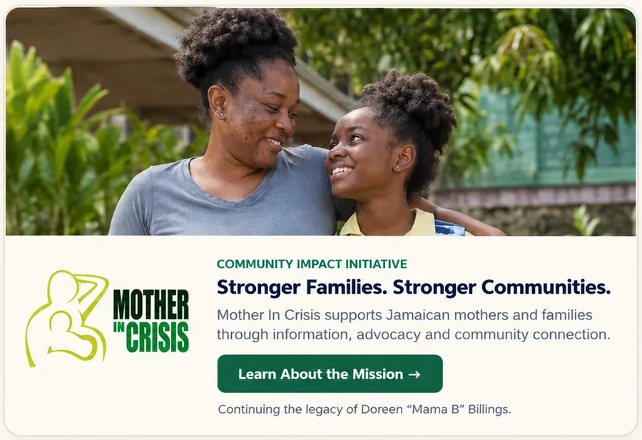 Mother In Crisis community impact initiative card: Stronger Families. Stronger Communities.